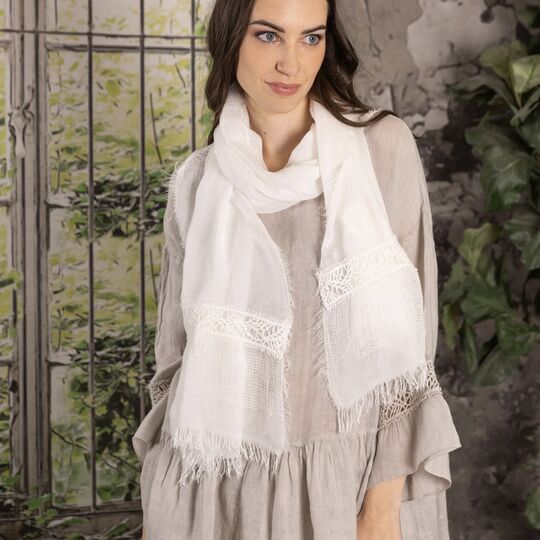 Šál s krajkou Pashmina Origami, různé barvy