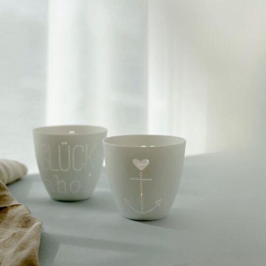 Porcelánový svícen Srdce a kotva