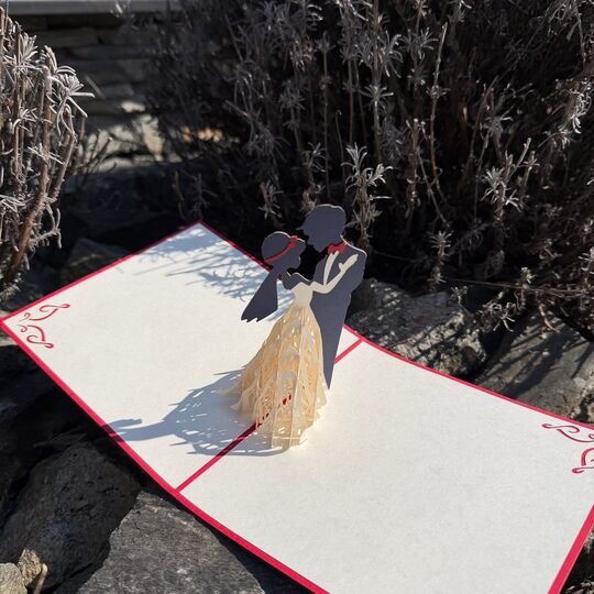 3D přání rozkládací - Láska a svatba