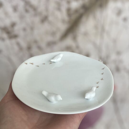 Porcelánový talířek s ptáčky Raeder