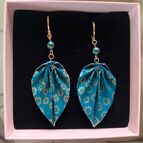 Tyrkysovozlaté náušnice, papírové, voděodolné