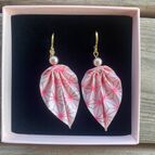 Růžové náušnice, papírové, voděodolné