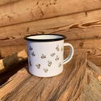 Smaltovaný hrníček, motiv včelky