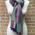 Fialový šál - rub a líc - dvě možné barevnosti