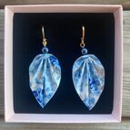 Modrobílé náušnice, papírové, voděodolné