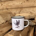 Smaltovaný hrníček, motiv ledňáček