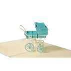 Rozkládací přání kočárek modrý