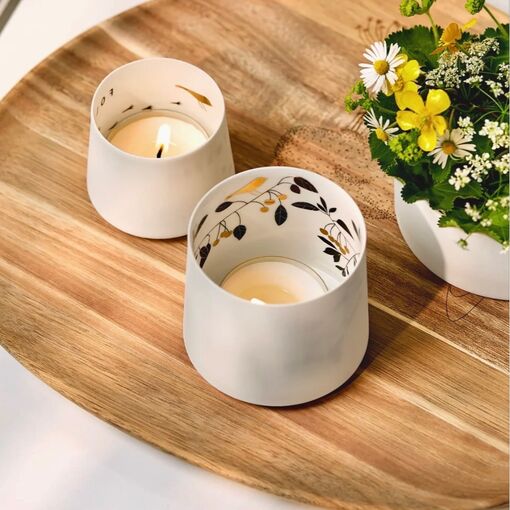Porcelánový svícen Třešňové větvičky