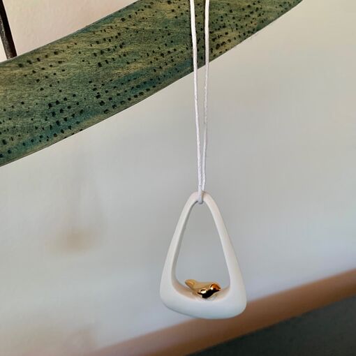 Dekorace/Ornament zlatý ptáček
