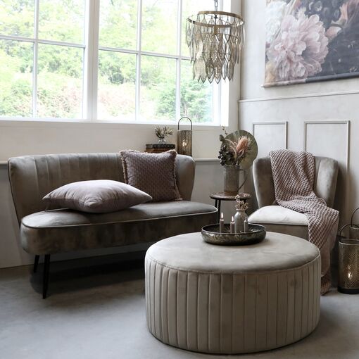 Pouf Marat s potahem z veluru, Chic Antique